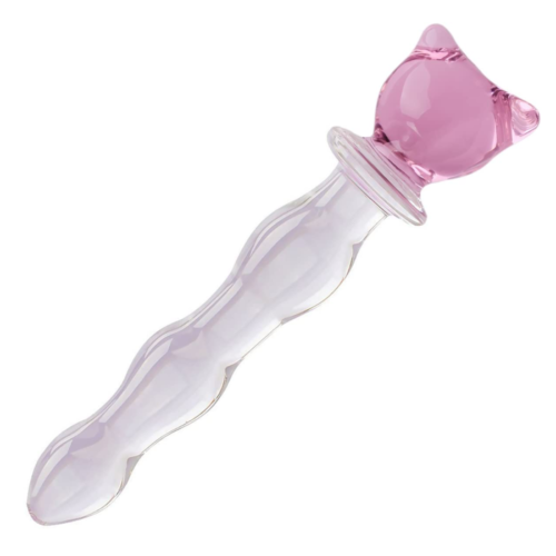 AKStore Crystal Glass Pleasure Wand - Pink Bear