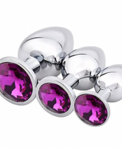 Akstore Jewelry Design Stainless Steel Butt Plug Set Purple