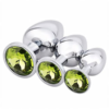 Akstore Light Green Jewelry Design Stainless Steel Butt Plug Set