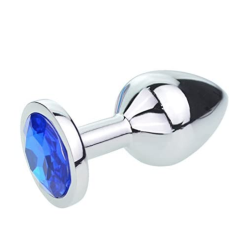 Blue Jeweled Beginners Butt Plug