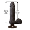 Doc Johnson UR3 The Realistic Cock Vibrating Dildo dimensions