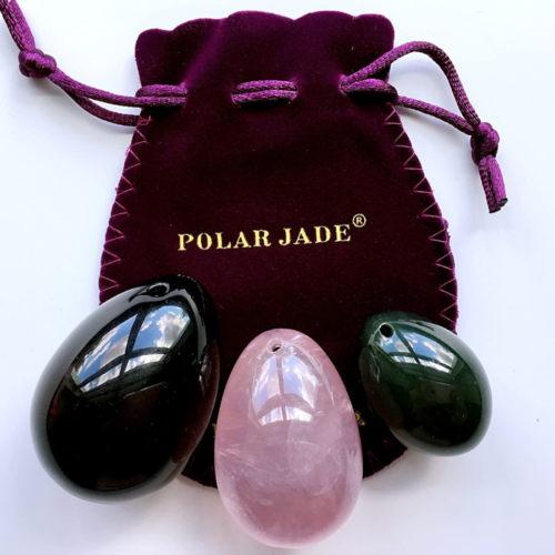 Drilled Gemstone Yoni Eggs by Polar Jade