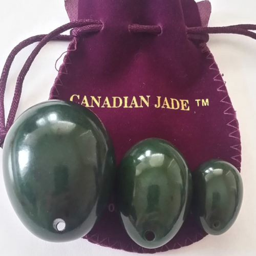Nephrite Jade Drilled Yoni Eggs
