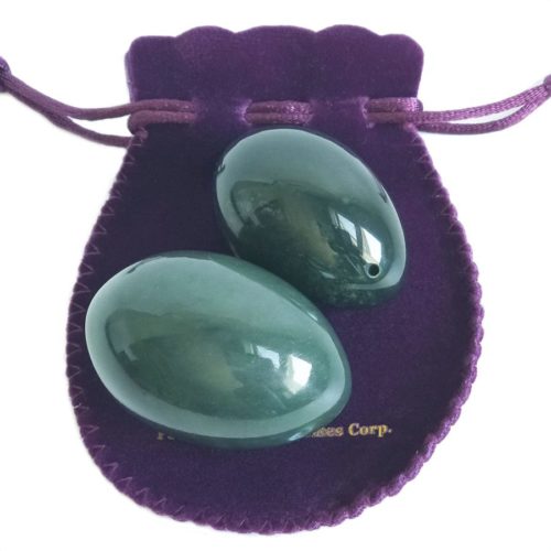 Polar Jade Nephrite Jade Eggs 2 Pcs Set