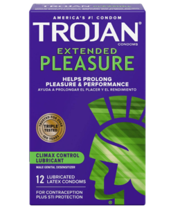 Trojan Extended Pleasure Condoms with Climax Control Lubricant