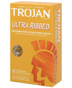 Trojan Stimulations Ultra Ribbed Lubricated Condoms
