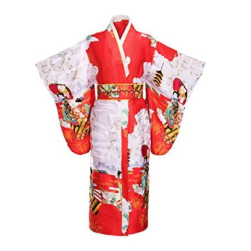 Yukata Japanese Traditional Satin Kimono Robe